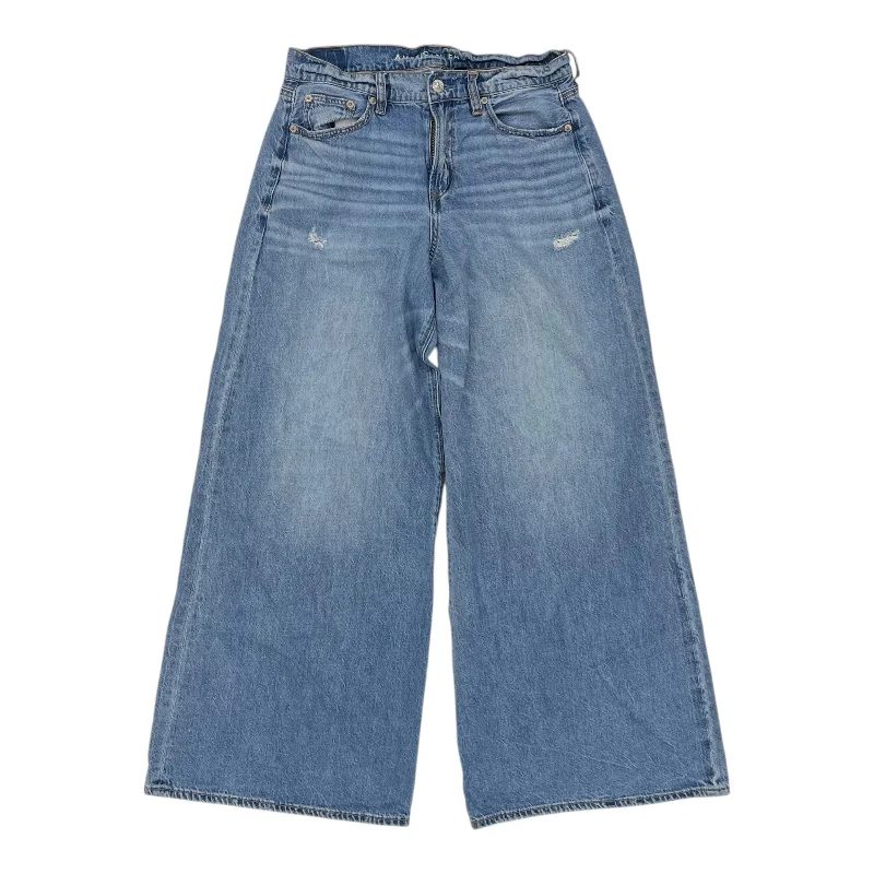 High-Waisted Men's JeansJeans Wide Leg By American Eagle In Blue Denim, Size:4