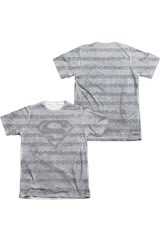 Men's Shirts with Contrast StitchingSuperman Breaking Chains All Over (Front/Back Print) Adult 65/35 Poly/Cotton Short Sleeve Tee / T-Shirt Men's Shirts with Contrast StitchingSuperman Breaking Chains All Over (Front/Back Print) Adult 65/35 Poly/Cotton Short Sleeve Tee / T-Shirt
