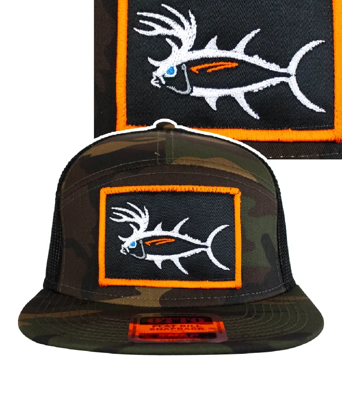 Best Beanie Hats for Winter"Buck-Eye Patch" OTTO Unisex 7 Panel Trucker Hat