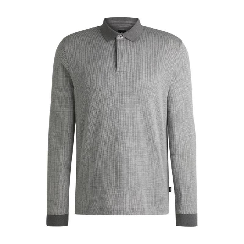 Men's Shirts with Velcro ClosuresLong-sleeved polo shirt in cotton with concealed placket Men's Shirts with Velcro ClosuresLong-sleeved polo shirt in cotton with concealed placket