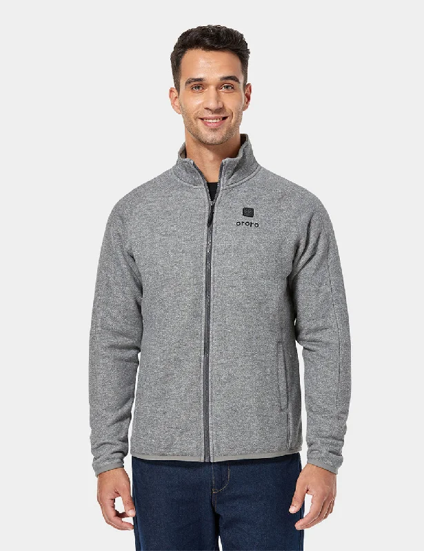Men's Coats for Dressy OccasionsMen's Heated Full-Zip Fleece Jacket - Flecking Gray