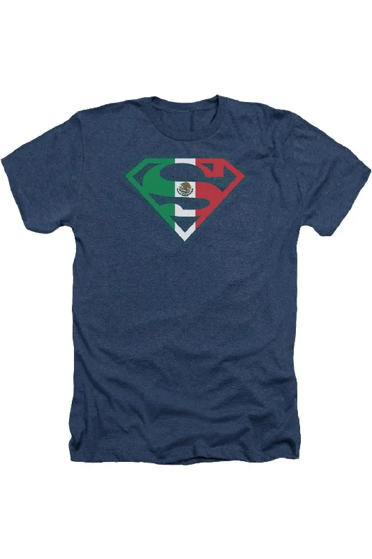 Men's Shirts with Custom MonogramsSuperman Mexican Shield Adult Heather Tee / T-Shirt Men's Shirts with Custom MonogramsSuperman Mexican Shield Adult Heather Tee / T-Shirt