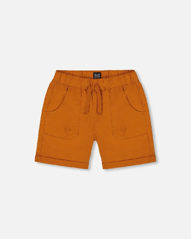 Casual Men's Cotton ShortsStretch Twill Short Vibrant Orange