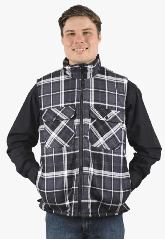 Essential Men's Puffer JacketsPilbara Zipper Flannelette Quilted Vest RM123V