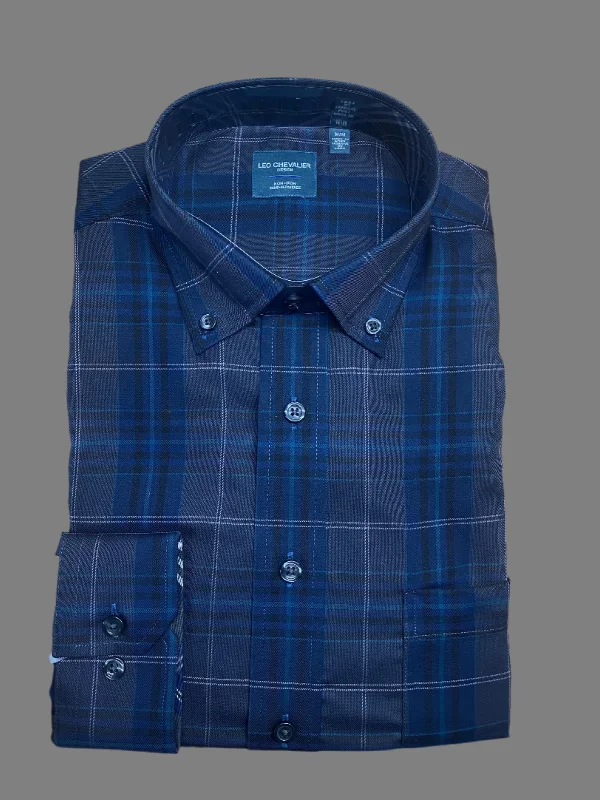 Men's Organic Cotton Shirts for Eco-ConsciousnessLeo Chevalier Button Down Non Iron Sport shirt Dark Grey Check 623480/QT 3898 Men's Organic Cotton Shirts for Eco-ConsciousnessLeo Chevalier Button Down Non Iron Sport shirt Dark Grey Check 623480/QT 3898