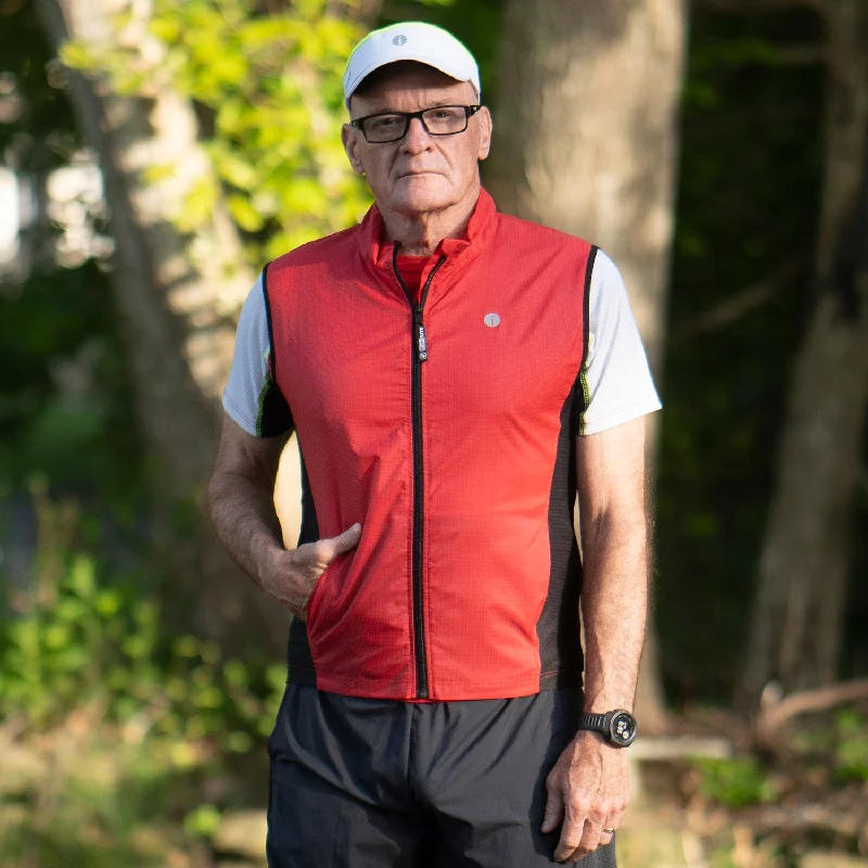 Men's Coats with ZippersFINAL SALE: Men's Newport Packable Reflective Vest in Red
