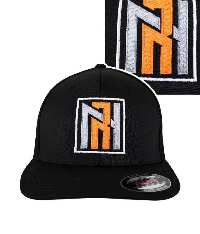 Kids' Baseball Caps with Logos"N-R Orange" Meshback Flexfit Hat