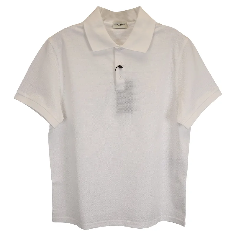 Men's Shirts with Button-Down CollarsSaint Laurent Paris Cassandre Polo Shirt in White Cotton Men's Shirts with Button-Down CollarsSaint Laurent Paris Cassandre Polo Shirt in White Cotton