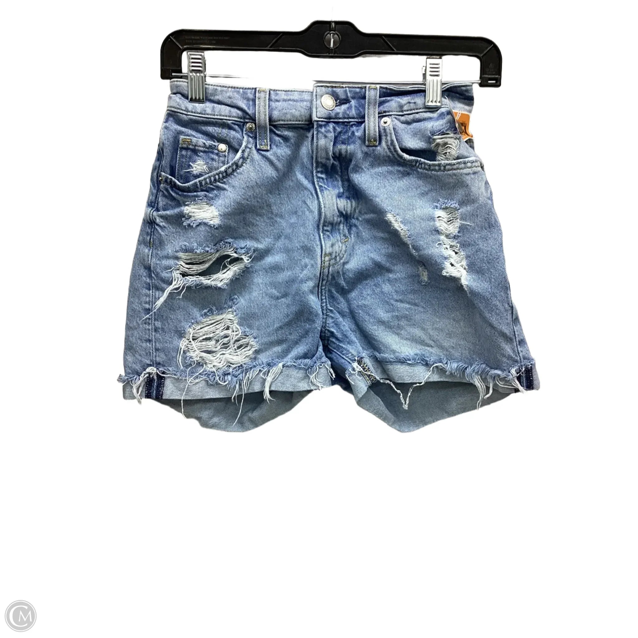 Chino-Style Men's Dress ShortsShorts By H&m In Blue Denim, Size: 2