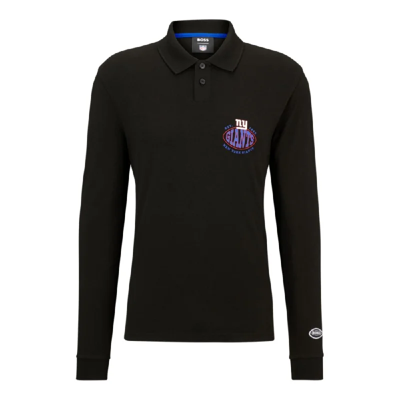 Stylish Men's HenleysBOSS x NFL long-sleeved polo shirt with collaborative branding