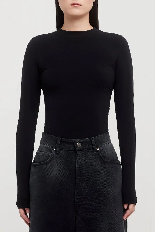 Men's Coats with Synthetic InsulationBalenciaga Stretch LS Shirt in Black