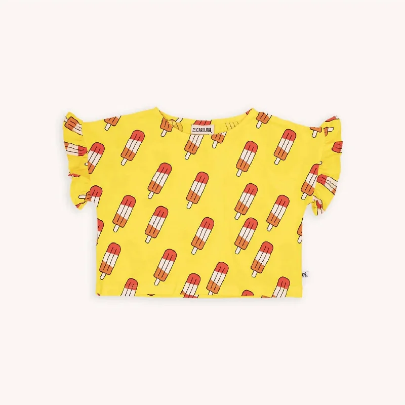Men's Pattern-Play Shirts for a Fun TwistGirl's Frilled Shirt In Yellow