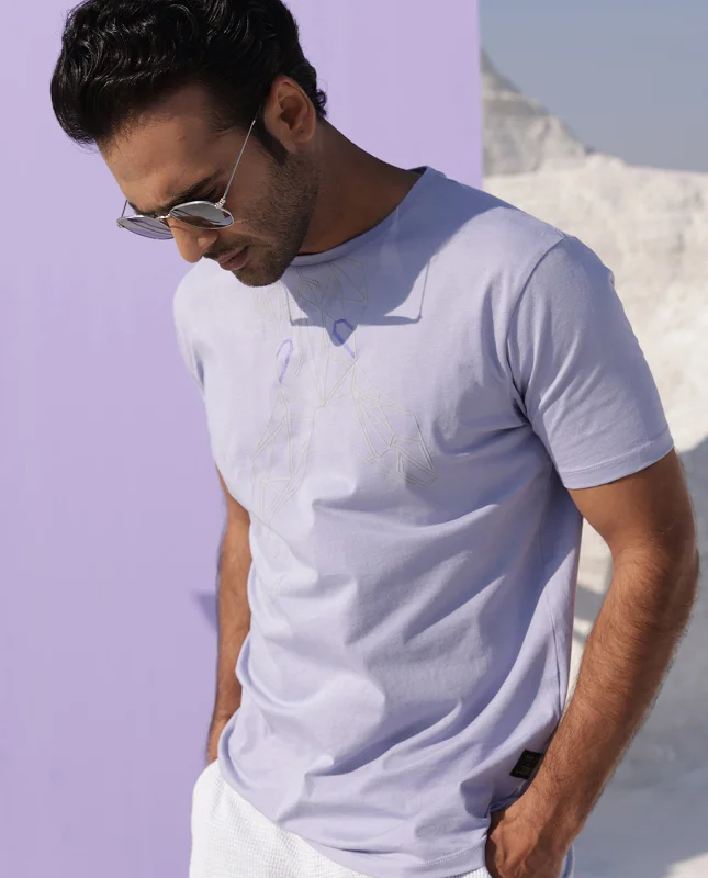 Elegant Men's Dress ShirtsRare Rabbit Mens Login-2 Purple Cotton Fabric Slim Fit Crew Neck Half Sleeves T-Shirt Elegant Men's Dress ShirtsRare Rabbit Mens Login-2 Purple Cotton Fabric Slim Fit Crew Neck Half Sleeves T-Shirt