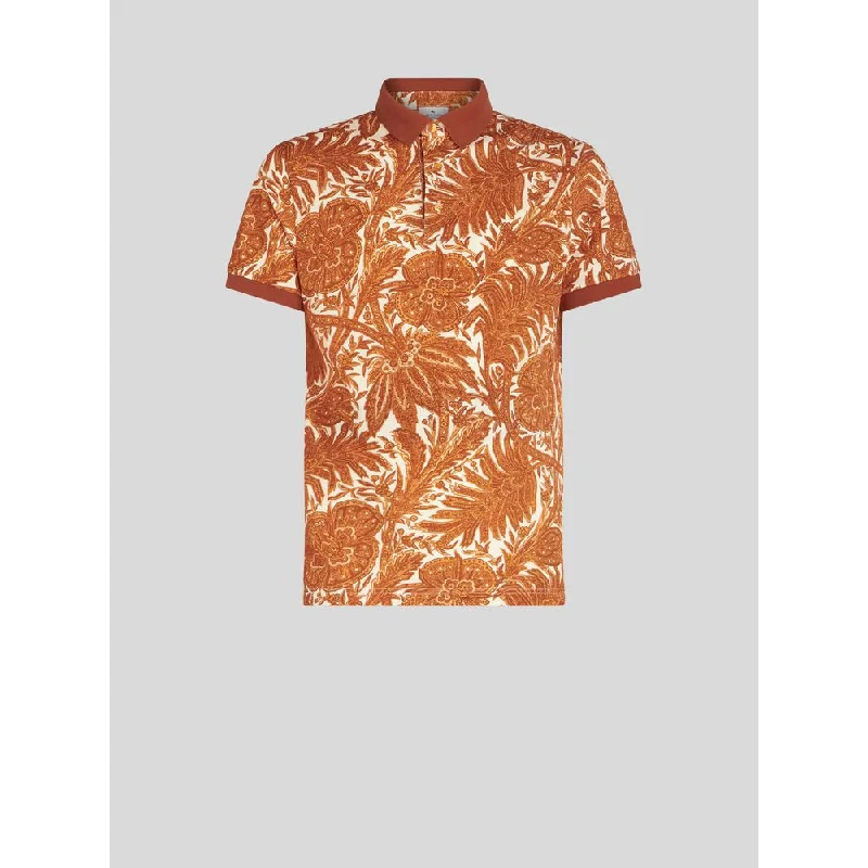 Men's Shirts with Contrast StitchingPRINTED COTTON POLO SHIRT