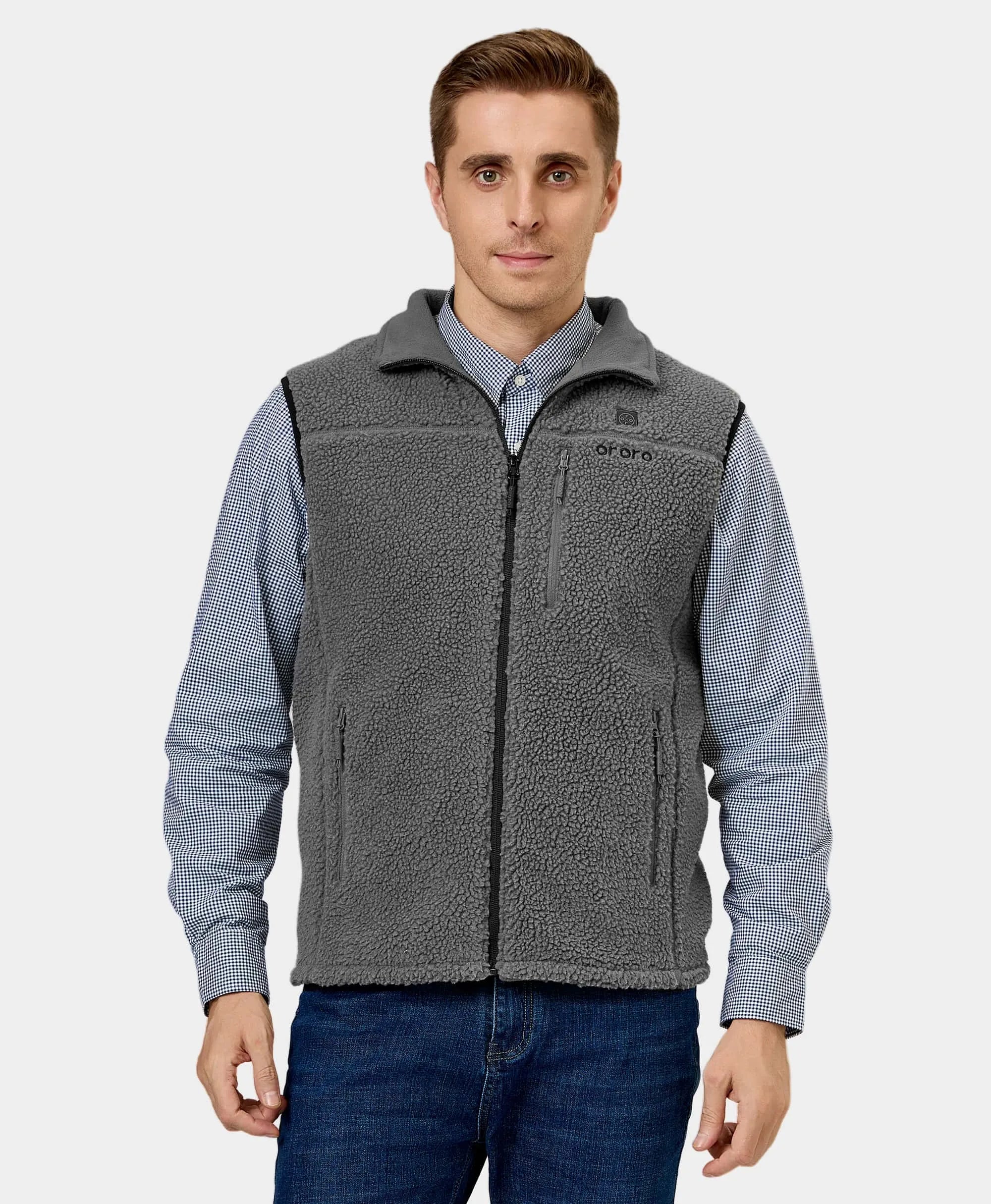 Men's Coats with Modern CutsMen's Heated Recycled Fleece Vest - Gray