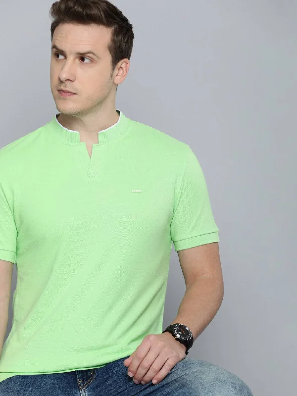 Men's Shirts with UV ProtectionMen's Solid Slim Fit Henley Neck T-Shirt
