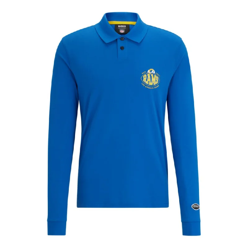 Classic Men's Button-Up ShirtsBOSS x NFL long-sleeved polo shirt with collaborative branding Classic Men's Button-Up ShirtsBOSS x NFL long-sleeved polo shirt with collaborative branding