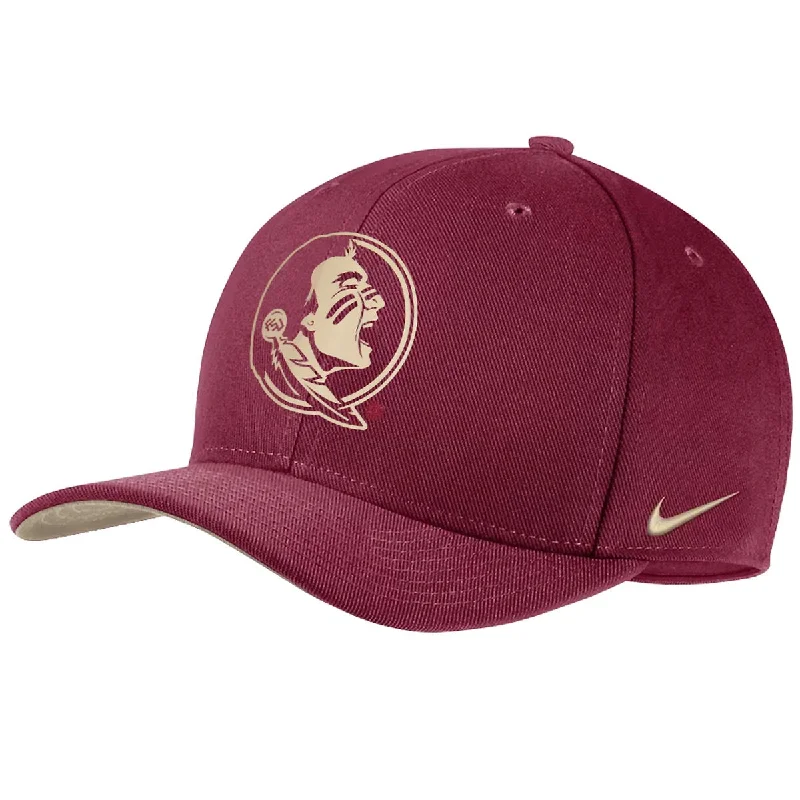 Cheap Winter HatsNike 2023 Seminole Logo TPU Swoosh Flex Cap - Garnet