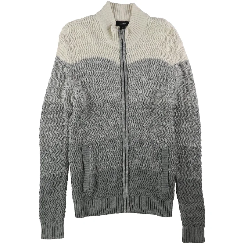 Men's Sweaters with Mock-Neck DesignsAlfani Mens Textured Ombre Cardigan Sweater