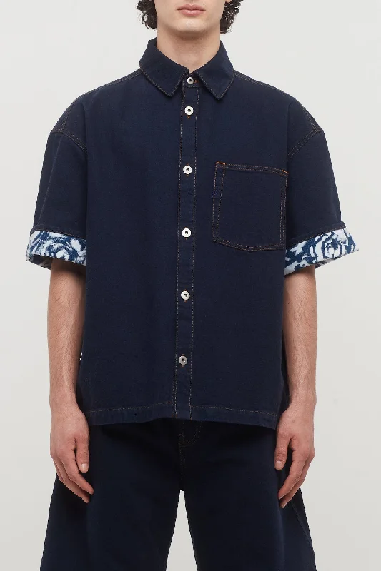 Men's Coats with Military InfluenceBurberry Spring Denim Shirt in Indigo Blue