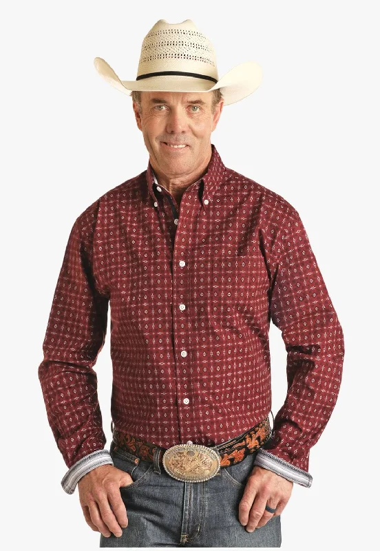 Men's Pattern-Clashing Shirts for Bold FashionPanhandle Mens Long Sleeve Shirt