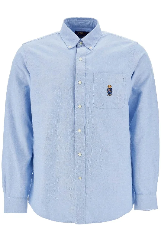 Men's Shirts with UV ProtectionPolo Ralph Lauren Men's blue Cotton Shirt With Embroide Pocket