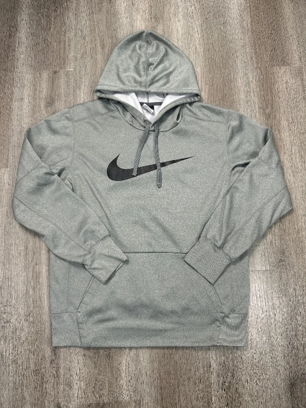 Stylish Men's Designer HoodiesSweatshirt Hoodie By Nike Apparel In Grey, Size: M