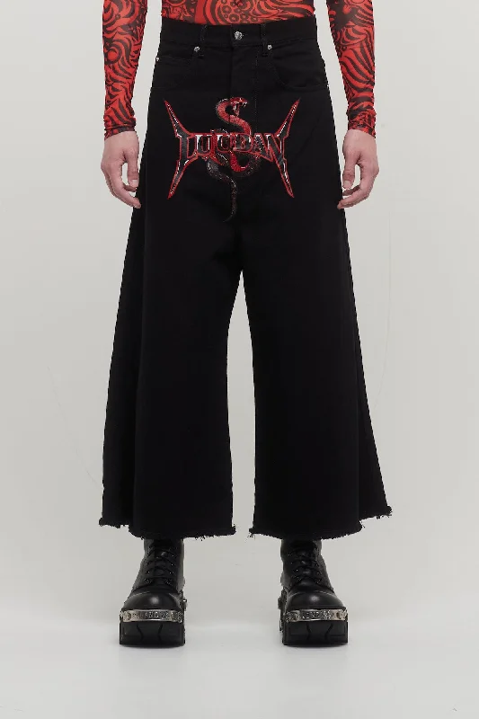 Men's Coats with Relaxed FitsLu'u Dan Logo Wide Cropped Jeans