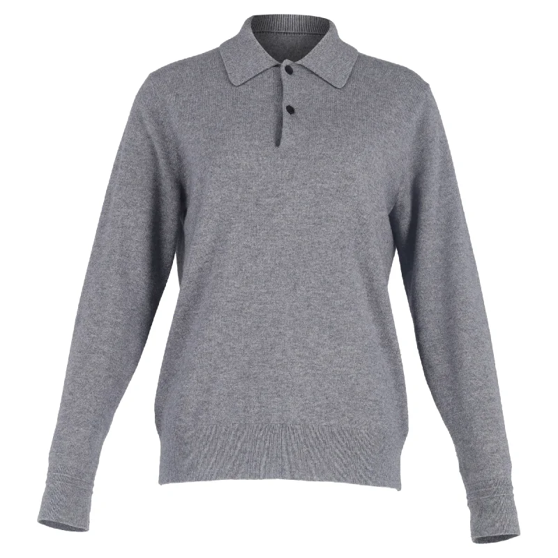 Layered Men's VestsMr. P. Long Sleeve Polo Shirt in Grey Cashmere