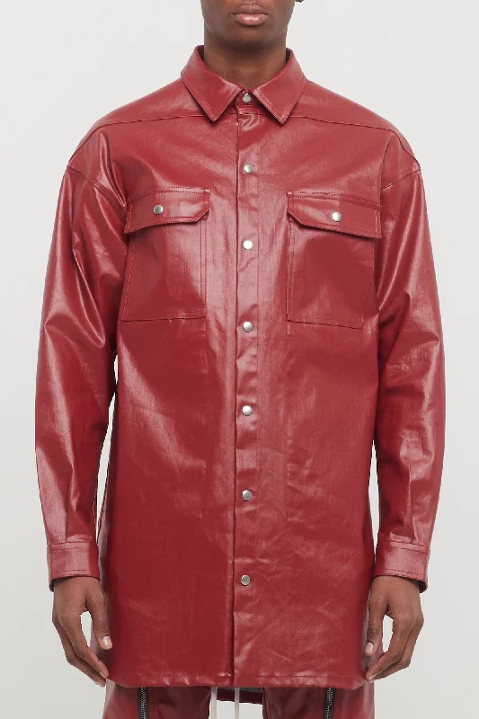 Men's Coats for WalkingRick Owens Oversized Outershirt in Cardinal Red