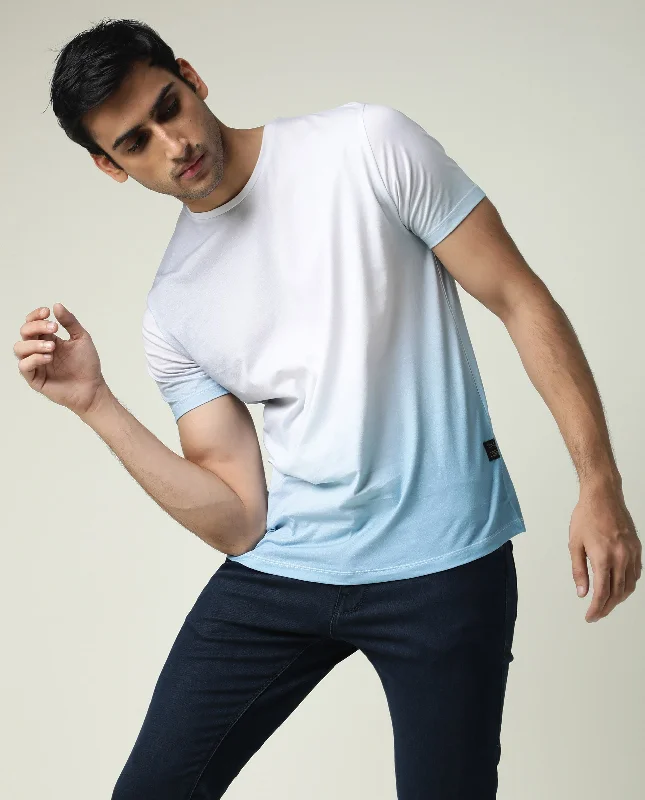 Stylish Men's HenleysRARE RABBIT MEN'S DIPTE BLUE T-SHIRT COTTON FABRIC CREW NECK HALF SLEEVES SLIM FIT Stylish Men's HenleysRARE RABBIT MEN'S DIPTE BLUE T-SHIRT COTTON FABRIC CREW NECK HALF SLEEVES SLIM FIT