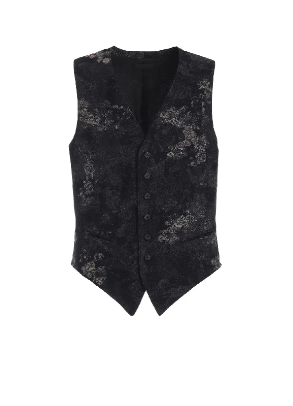 Practical Men's RaincoatsFADED FLORAL JACQUARD VEST