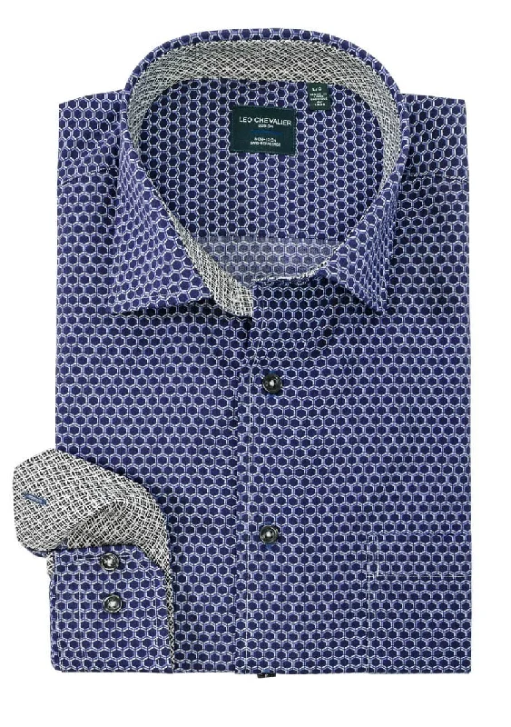 Comfortable Men's Flannel ShirtsLeo Chevalier L/S Non-Iron Spread Collar Sport Shirt - Navy - 525457 1998 Comfortable Men's Flannel ShirtsLeo Chevalier L/S Non-Iron Spread Collar Sport Shirt - Navy - 525457 1998