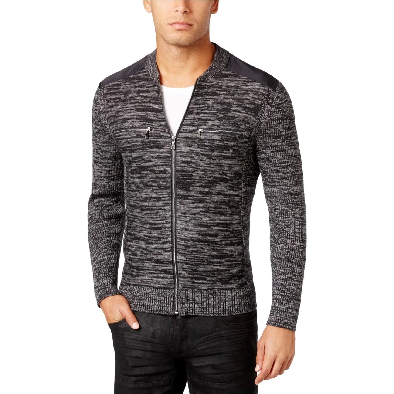 Men's Sweaters with Fair Isle PatternsI-N-C Mens Manchester Heathered Mixed Cardigan Sweater Men's Sweaters with Fair Isle PatternsI-N-C Mens Manchester Heathered Mixed Cardigan Sweater