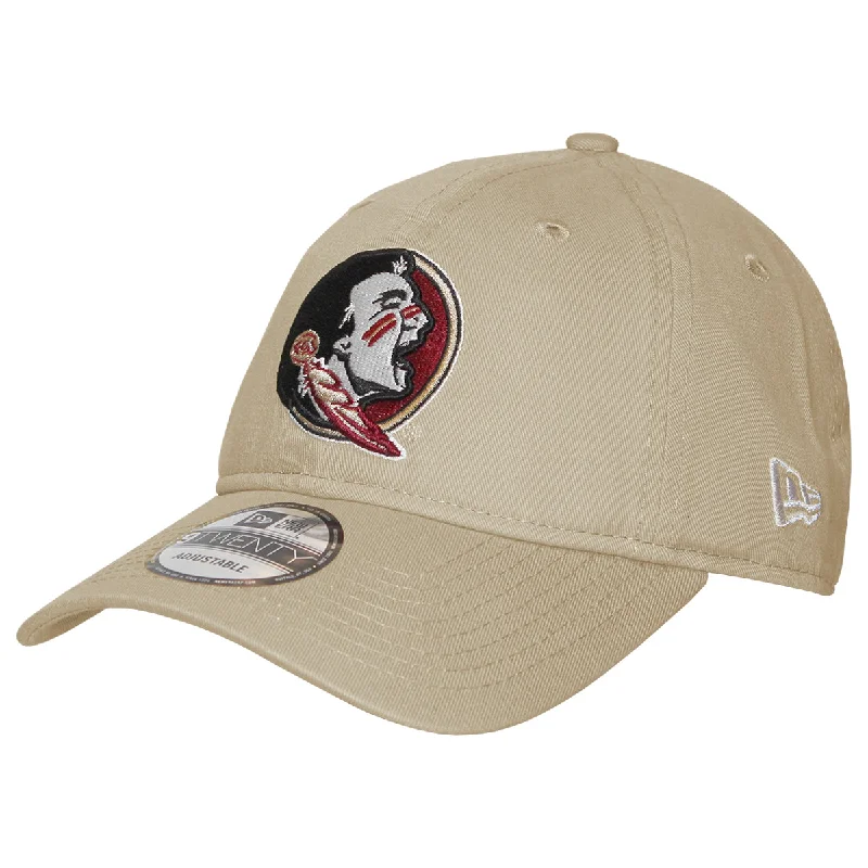 Vibrant Straw HatsNew Era Seminole Logo 9Twenty Adjustable Cap - Vegas Gold