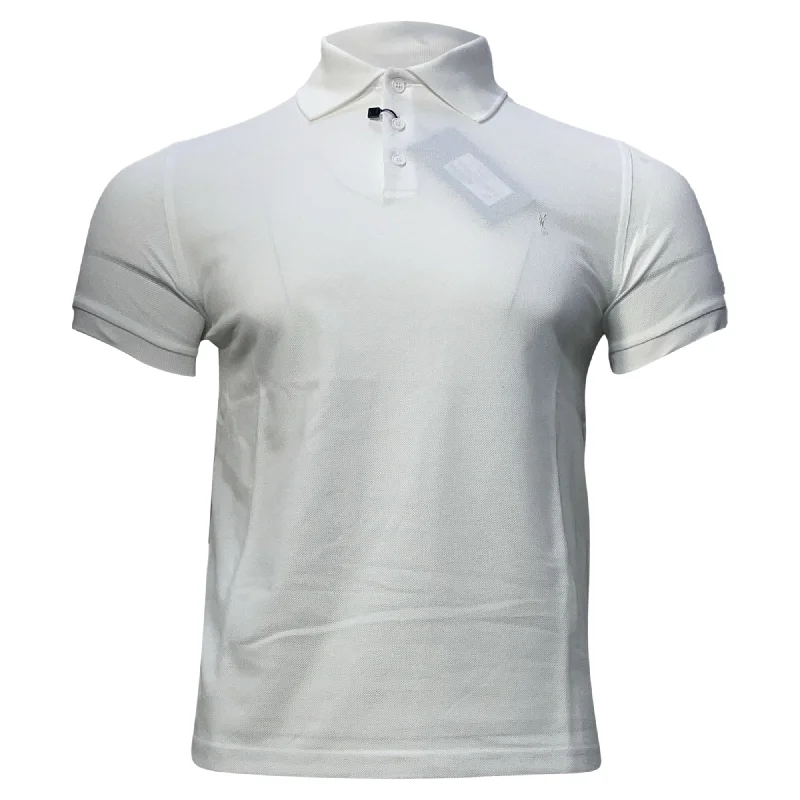 Men's Tailored Shirts for a Professional AppearanceSaint Laurent Embroidered-Logo Polo Shirt in White Cotton Men's Tailored Shirts for a Professional AppearanceSaint Laurent Embroidered-Logo Polo Shirt in White Cotton