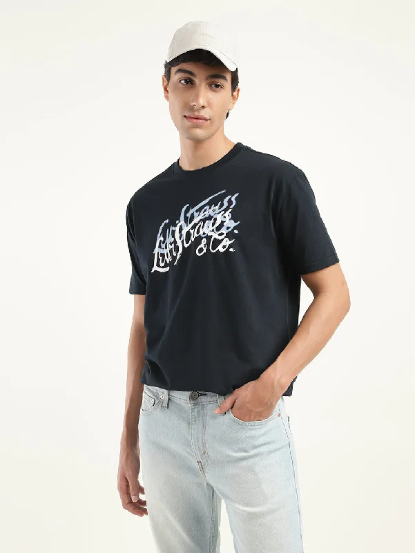 Men's Three-Quarter Sleeved TopsMen's Brand Logo Oversized T-Shirt