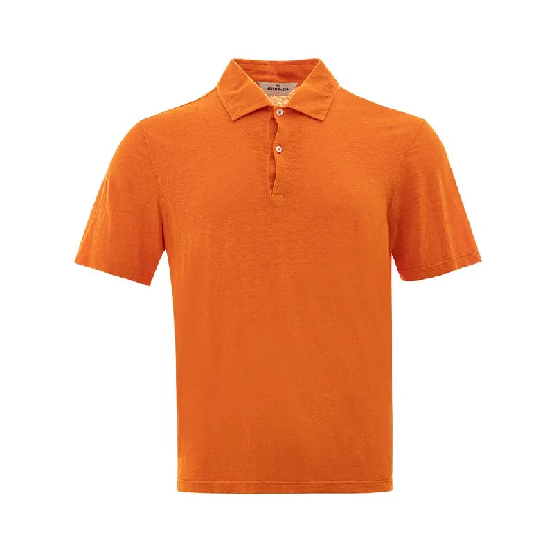 Men's Long-Sleeved ShirtsGran Sasso Elegant  Linen Polo Men's Shirt