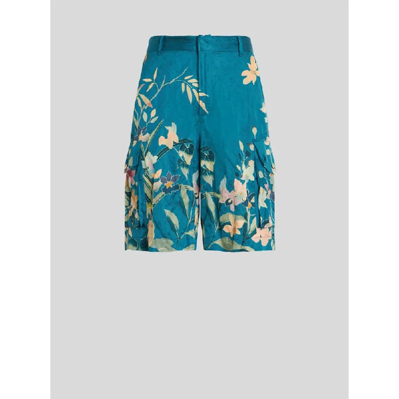 Adventure-Inspired Men's Outdoor Short PantsLeafy Floral Print Bermudas