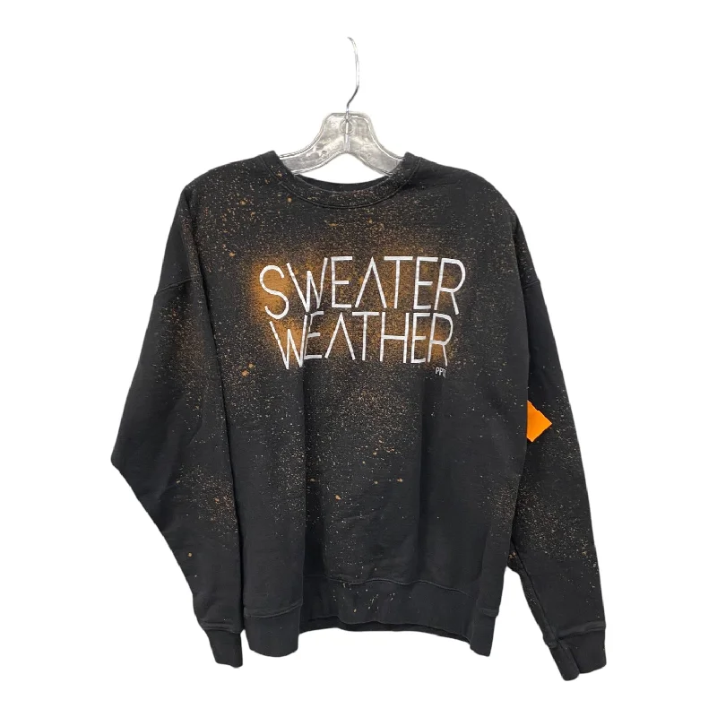 Men's Hoodies for BikingSWEATSHIRT CREWNECK by  CME In BLACK & ORANGE, Size: M
