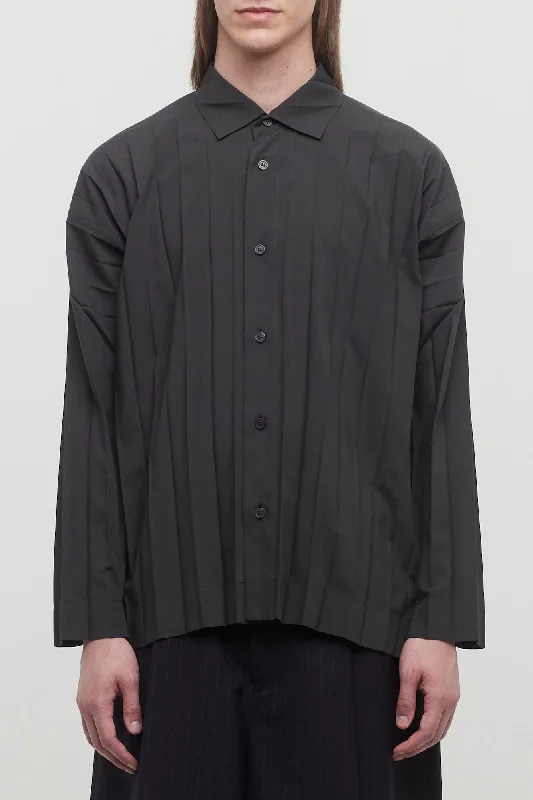 Men's Coats for Formal EventsHomme Plissé Issey Miyake Edge Shirt in Charcoal