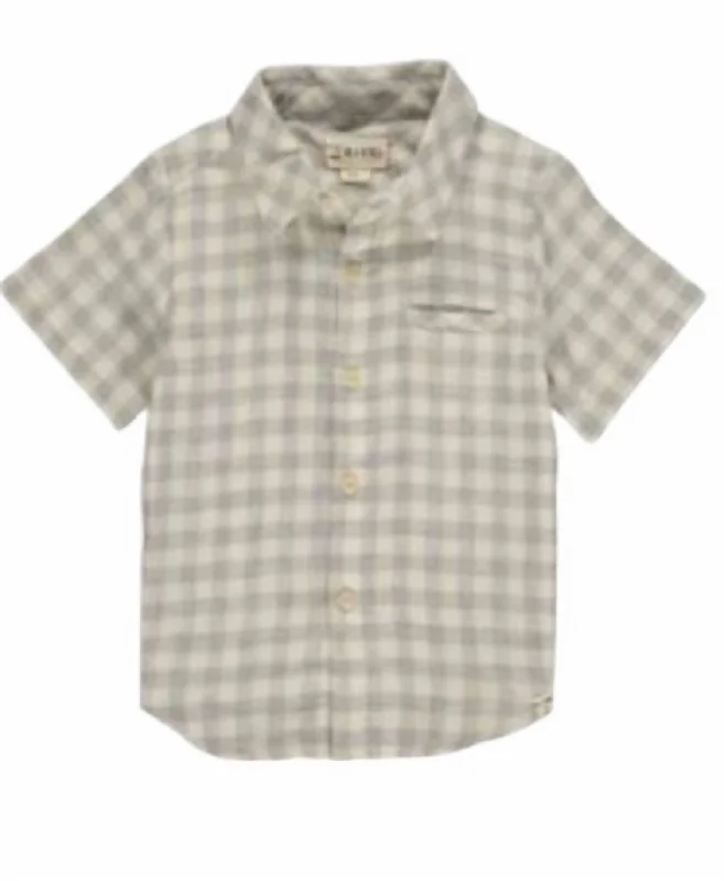 Casual Men's Button-Down ShirtsBoy's Newport Short Sleeve Shirt In Grey
