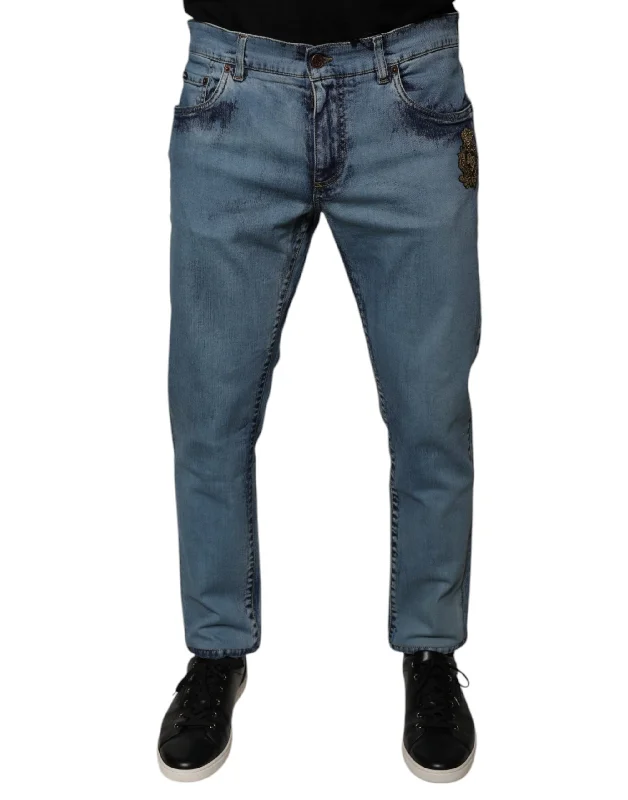 Men's Jeans with Functional PocketsDolce & Gabbana Cotton DG Crown Patch Skinny Men's Jeans (Pre-Owned) Men's Jeans with Functional PocketsDolce & Gabbana Cotton DG Crown Patch Skinny Men's Jeans (Pre-Owned)