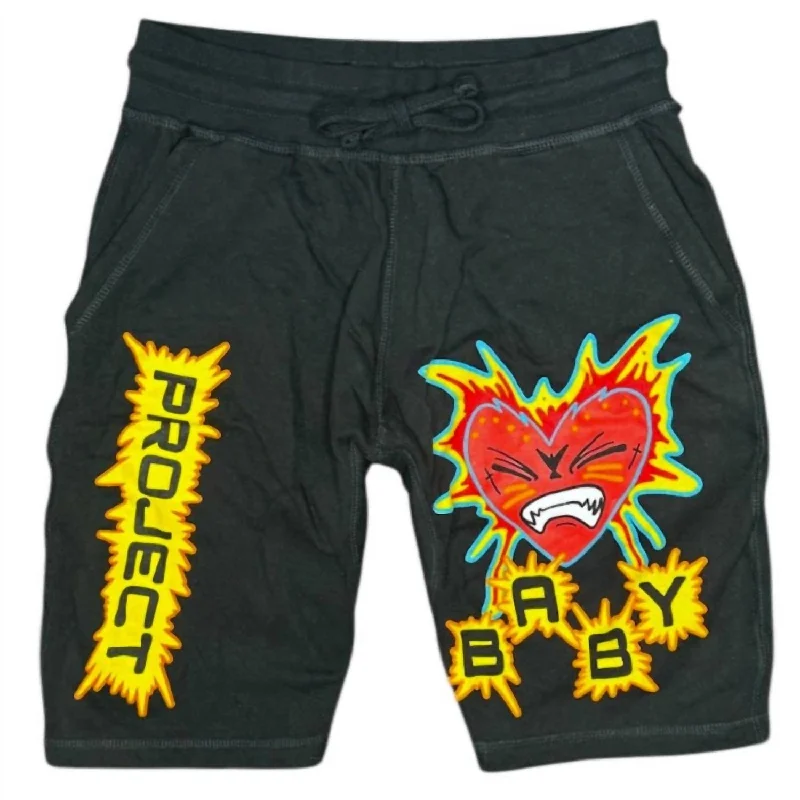 Easy-to-Wear Men's Machine-Washable Casual ShortsProject Baby Short In Black
