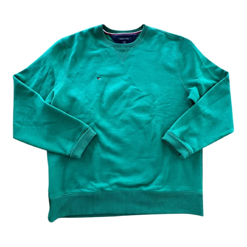 Men's Hoodies for Everyday WearSweatshirt Crewneck By Tommy Hilfiger In Green, Size: L Men's Hoodies for Everyday WearSweatshirt Crewneck By Tommy Hilfiger In Green, Size: L
