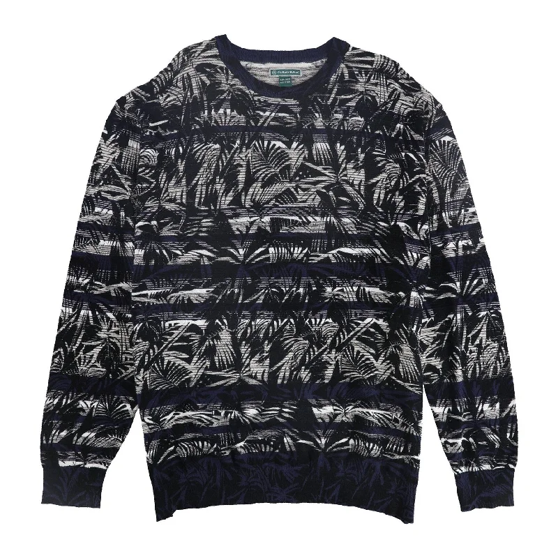 Men's Sweaters with Flat-Front DesignsCubavera Mens Palm Tree Pullover Sweater
