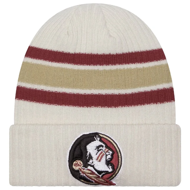 Children's Baseball HatsNew Era Seminole Logo Cuff Knit Stripe Beanie - Cream