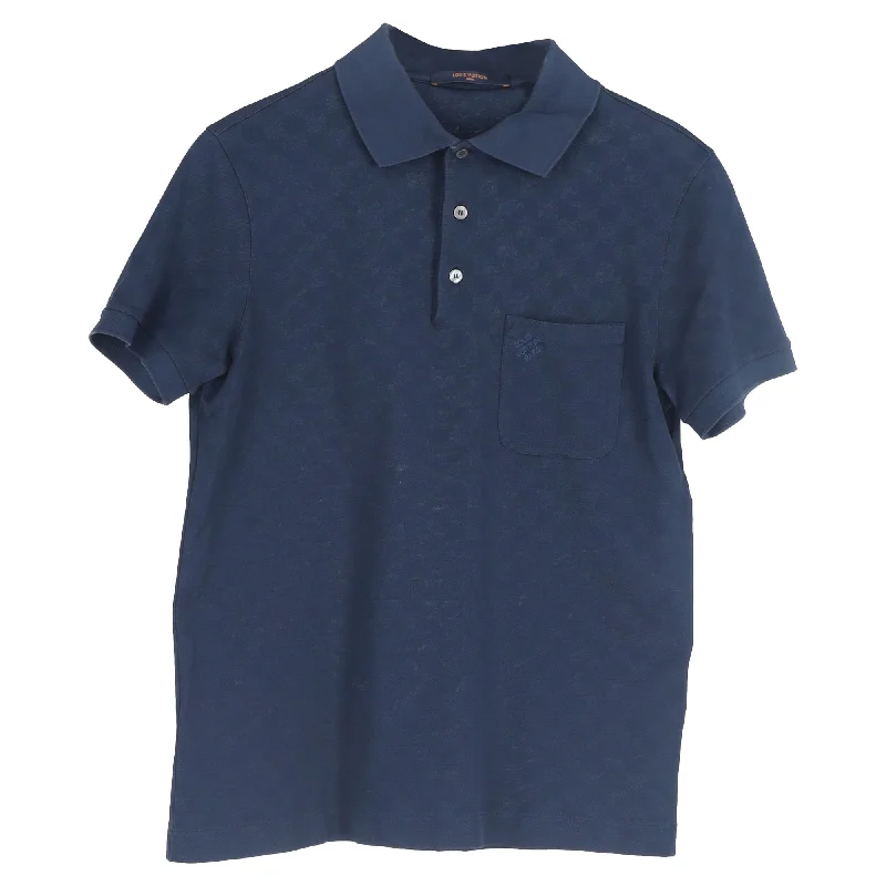 Men's Shirts with Velcro ClosuresLouis Vuitton Classic Damier Pique Polo Shirt in Navy Blue Cotton Men's Shirts with Velcro ClosuresLouis Vuitton Classic Damier Pique Polo Shirt in Navy Blue Cotton