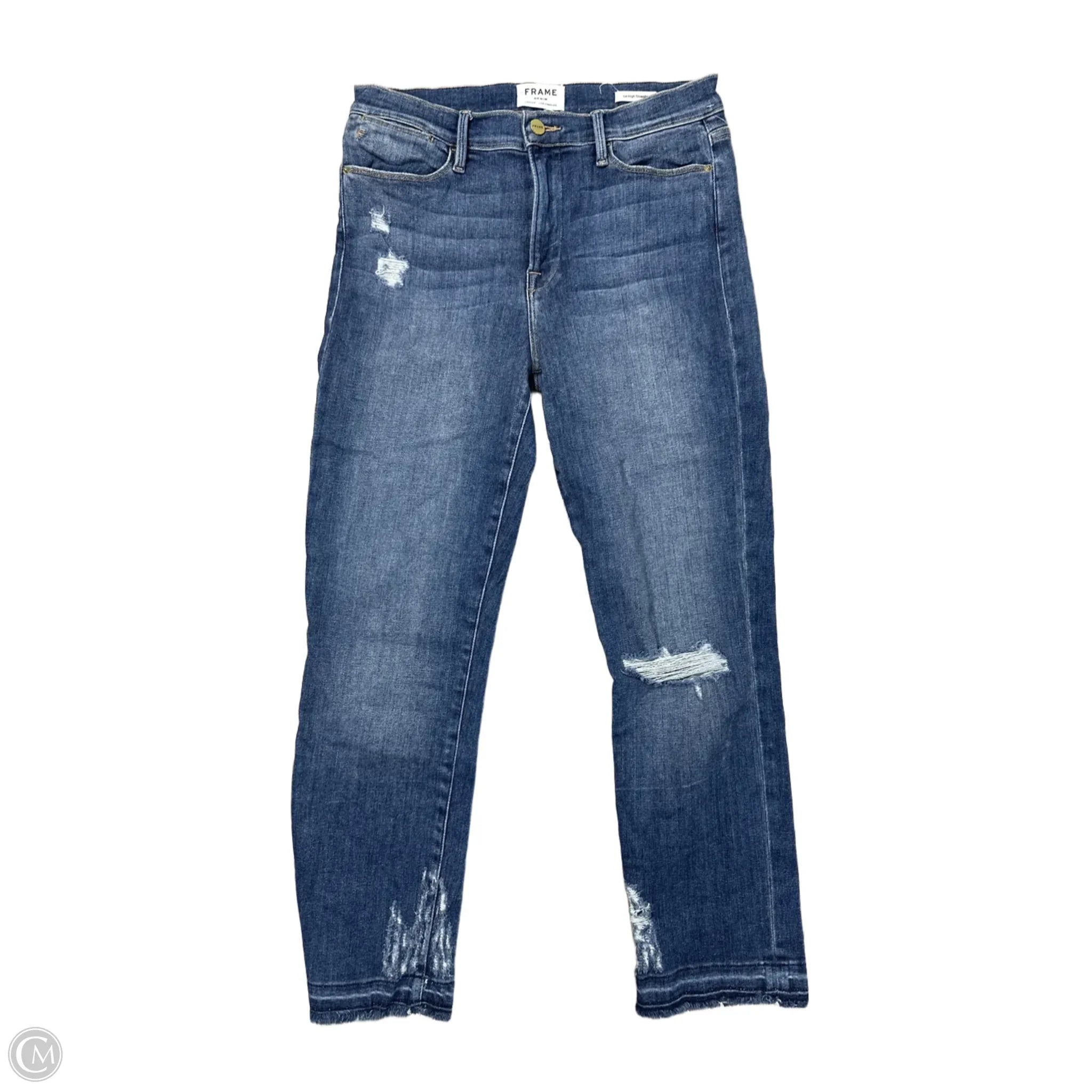 Zip-Fly Men's JeansJeans Straight By Frame In Blue Denim, Size: 10