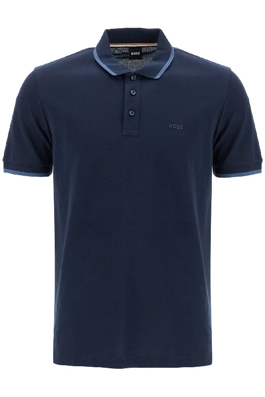 Men's Shirts with Hook-and-Loop ClosuresBoss Men's Polo Shirt With Contrasting Edges